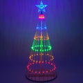 Multicolour outdoor Christmas tree LED lightshow with illuminated star topper
