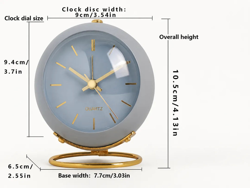 Nordvik - Silent Quartz Desk Alarm Clock - White