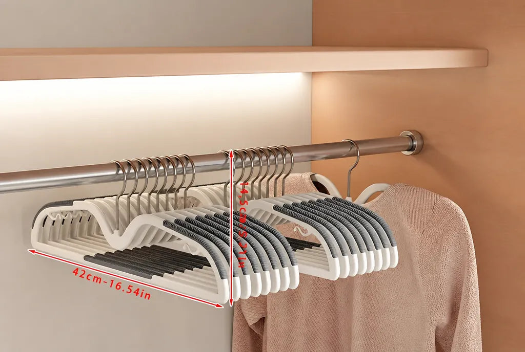 Slimvora - Space-Saving Anti-Slip Coat Hangers Set - Grey