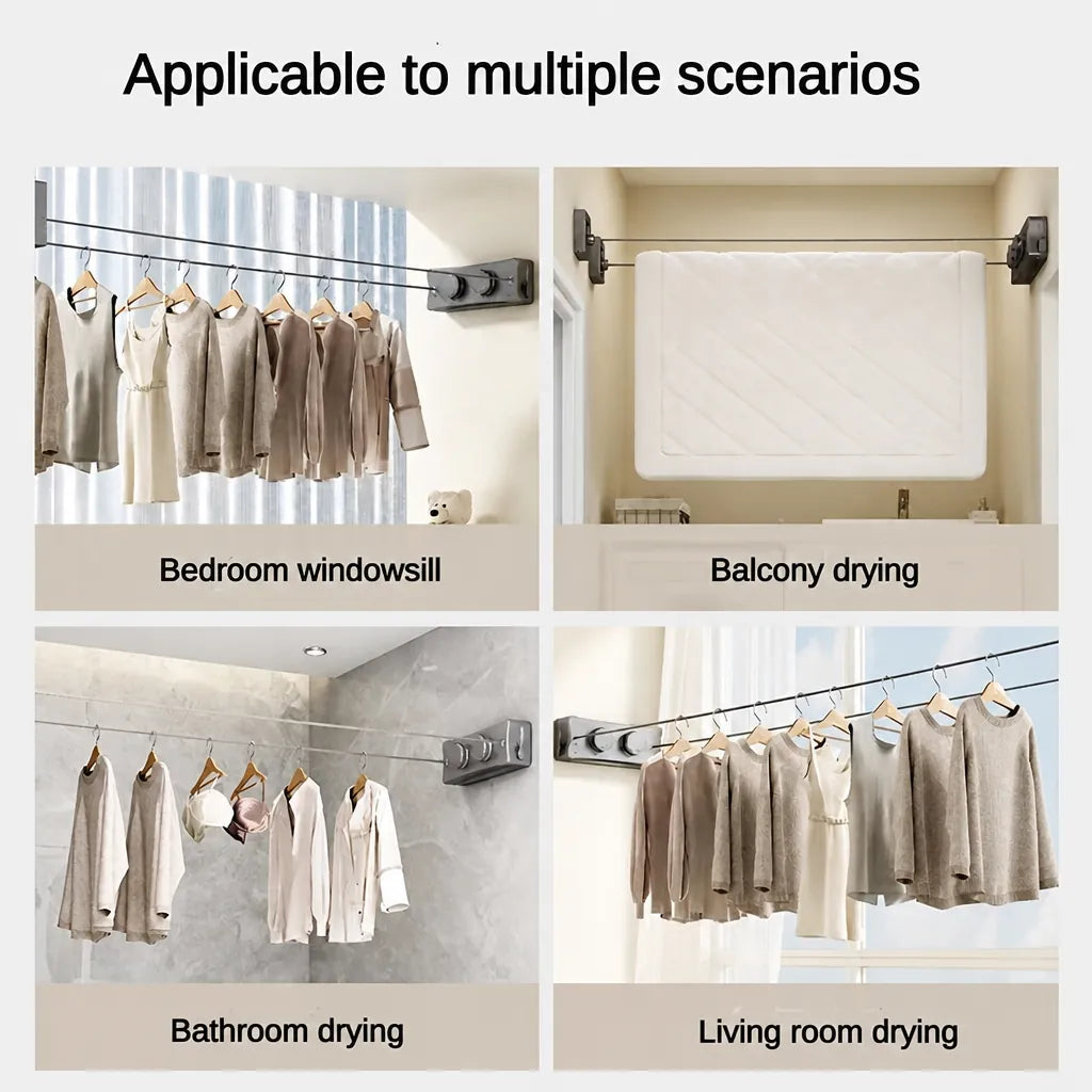 Lineway - Double Retractable Indoor Washing Line Wall-Mounted