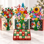 Colourful flower bouquet advent calendar with 24 numbered compartments