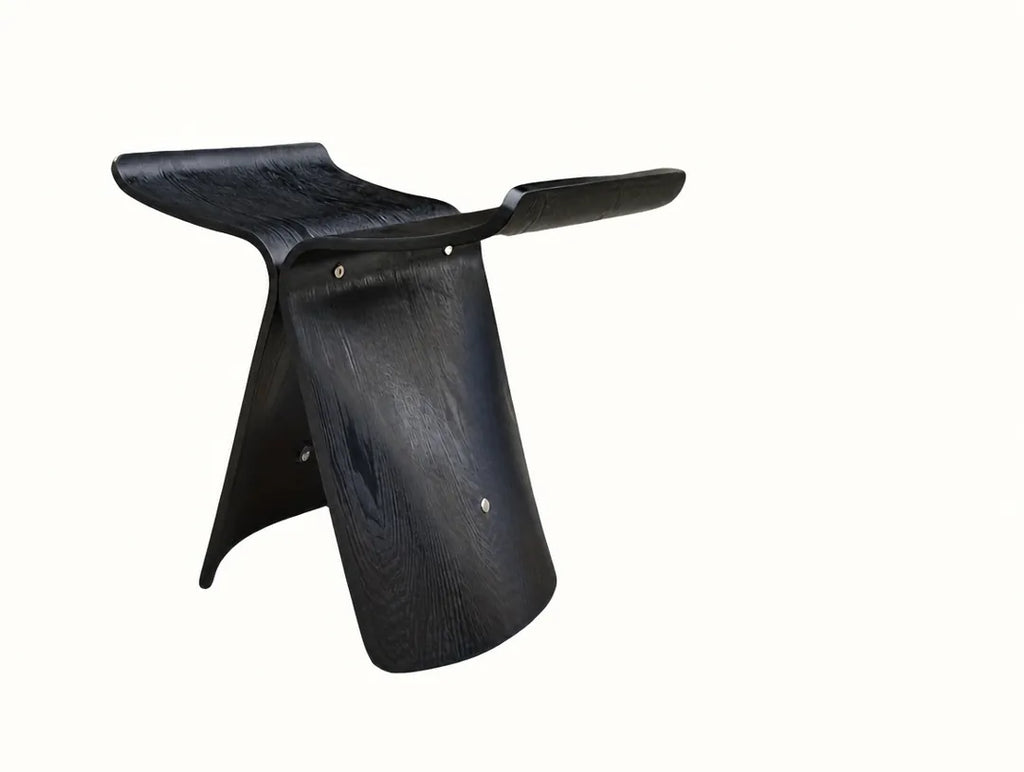Flutara - Butterfly Stool Compact Bentwood Design - Black