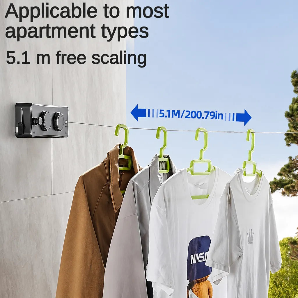 Lineway - Double Retractable Indoor Washing Line Wall-Mounted