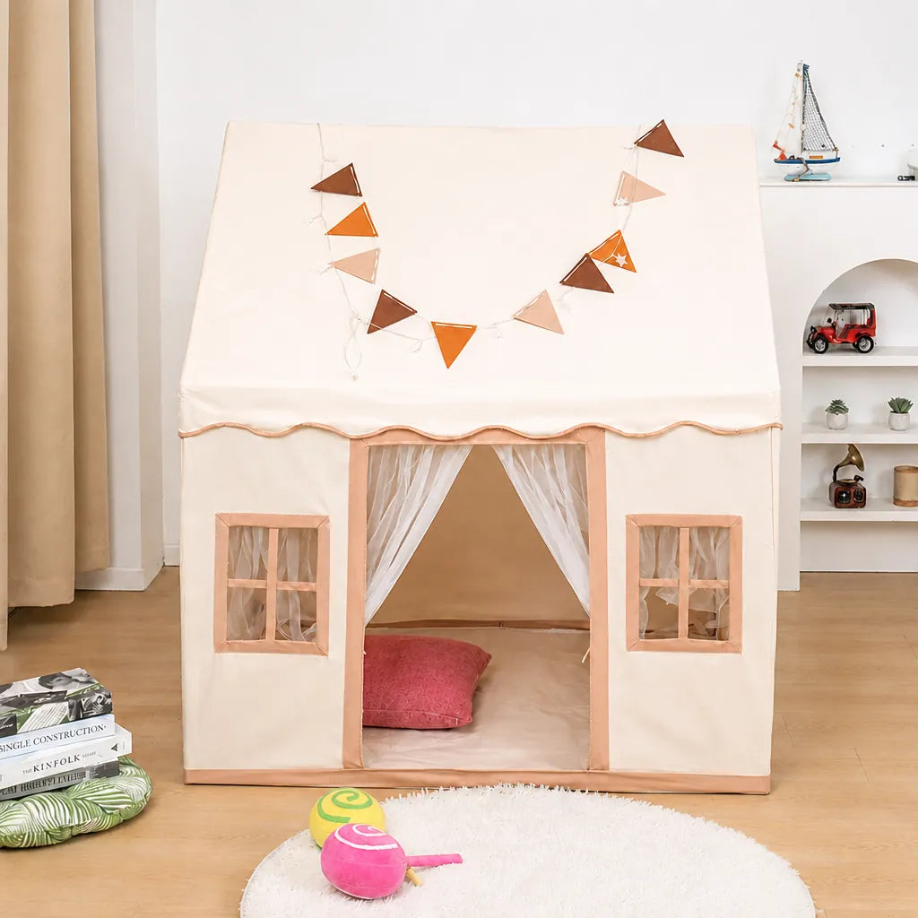 Playori - Kids Indoor Playhouse Tent Foldable - White