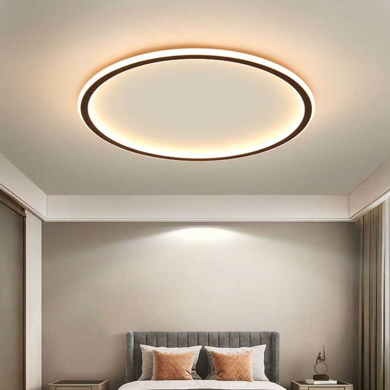 Round LED ceiling light with a circular illuminated ring