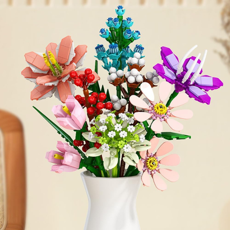 Colourful flower bouquet advent calendar with 24 numbered compartments