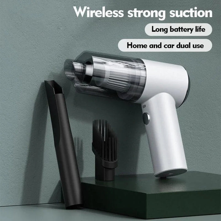 Cordless handheld vacuum cleaner with crevice and brush attachments