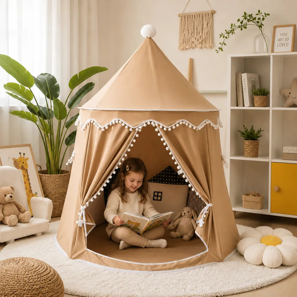 Castelia - Princess Play Tent for Children Indoor - Kaffeebraun