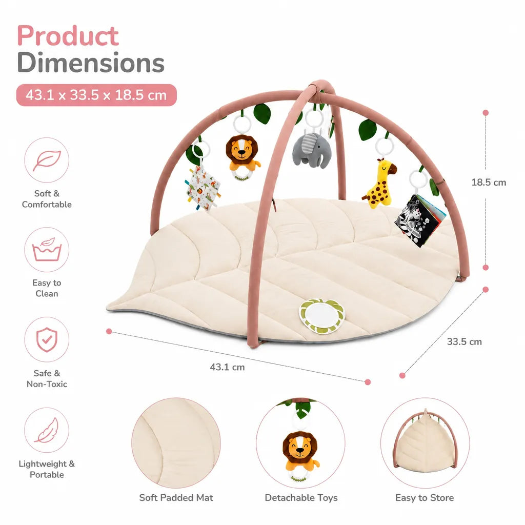 Safaryl - Leaf Shape Baby Activity Play Gym Mat - Green