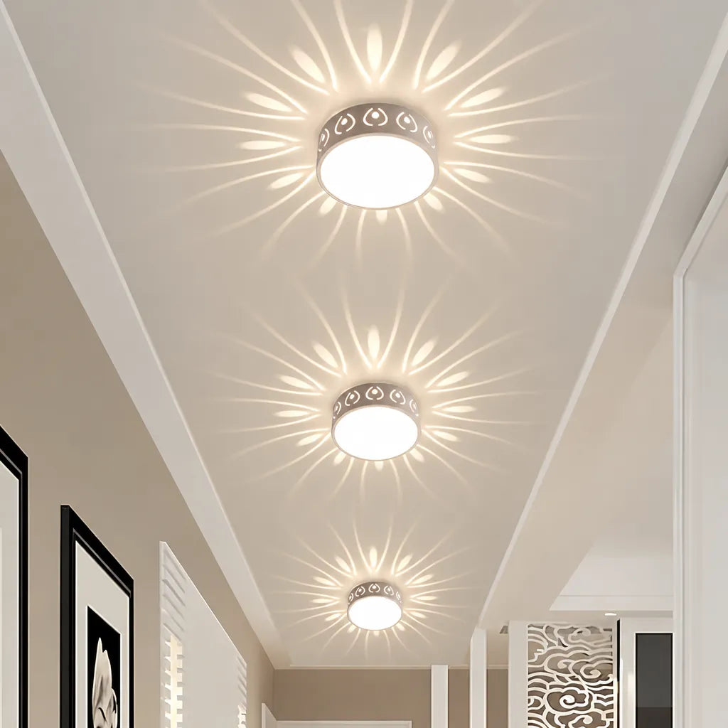 Solarra - Decorative Flush Ceiling Light Sunburst Pattern