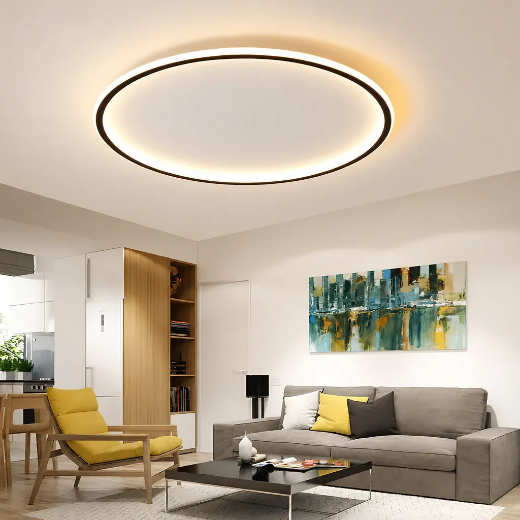 Rinova - Round Halo Flush LED Ceiling Light - White