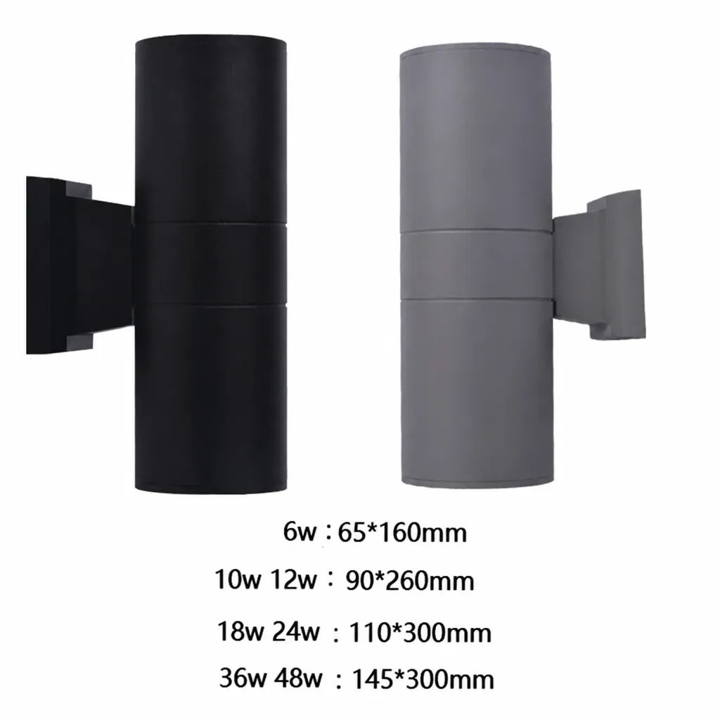 Vexolar - Up Down Outdoor Wall Light Cylindrical - Black