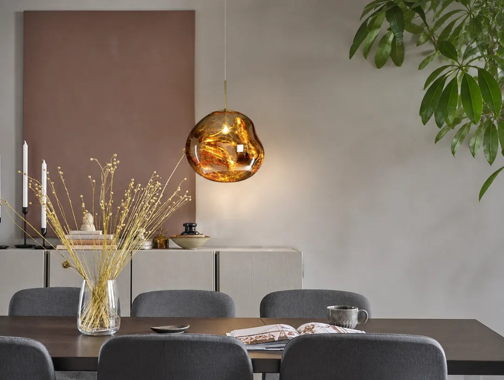 Lavorra - Irregular Molten Glass-Style Pendant Ceiling Light - Yellow
