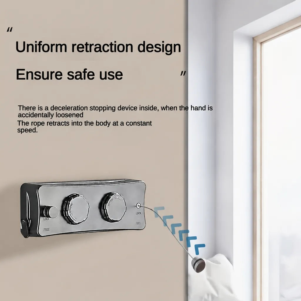 Lineway - Double Retractable Indoor Washing Line Wall-Mounted