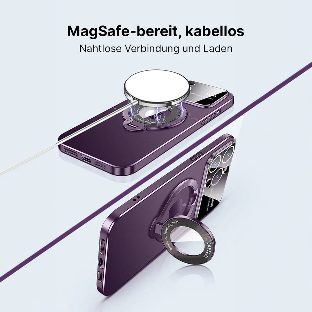 Matte iPhone case with circular ring stand and grip