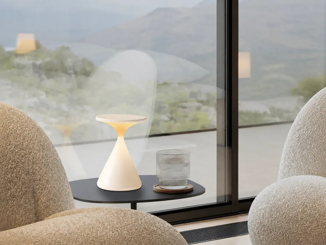 Lumaris - Hourglass Dimmable Cordless LED Table Lamp - White