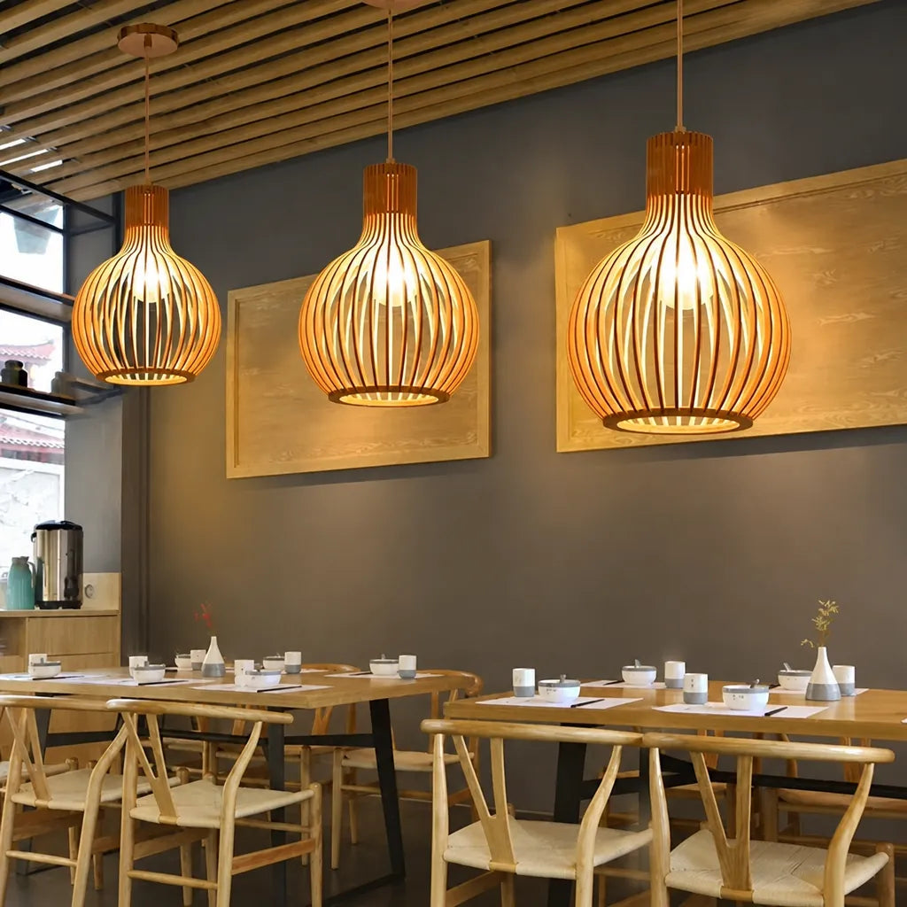 Oravio - Slatted Orb Pendant Ceiling Light Fixture