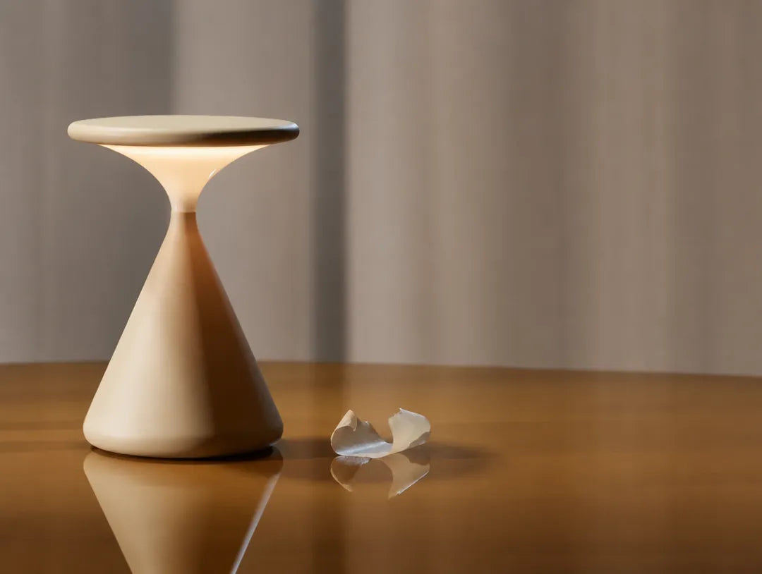 Lumaris - Hourglass Dimmable Cordless LED Table Lamp - Beige