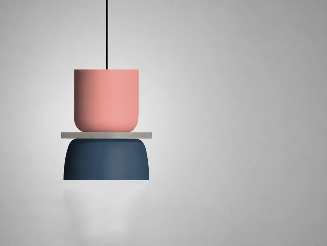 Stackova - Layered Colourful Pendant Ceiling Light Fixture - Small Pink & Blue