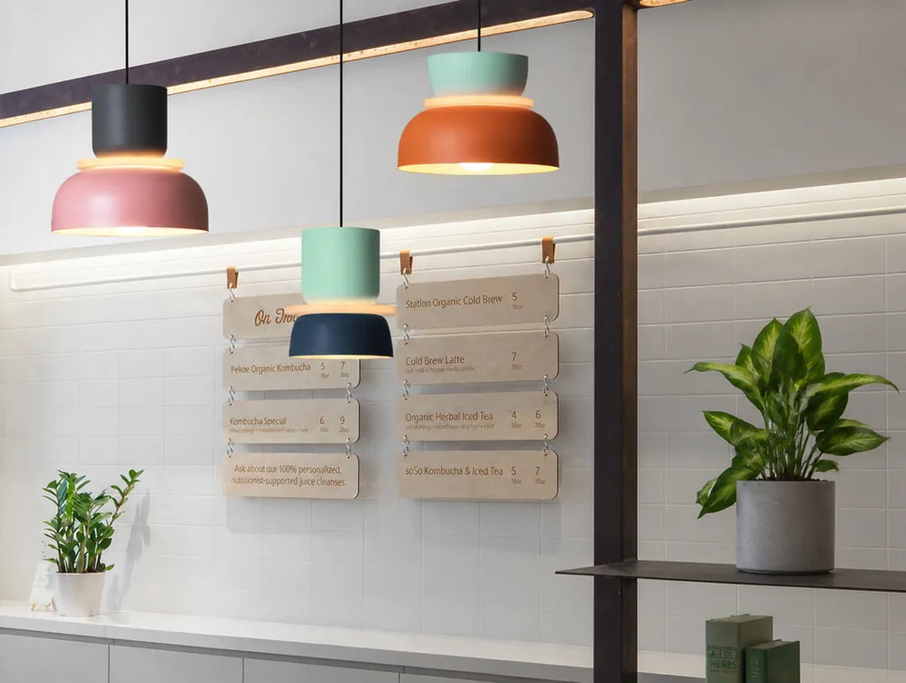 Stackova - Layered Colourful Pendant Ceiling Light Fixture - Small Pink & Blue
