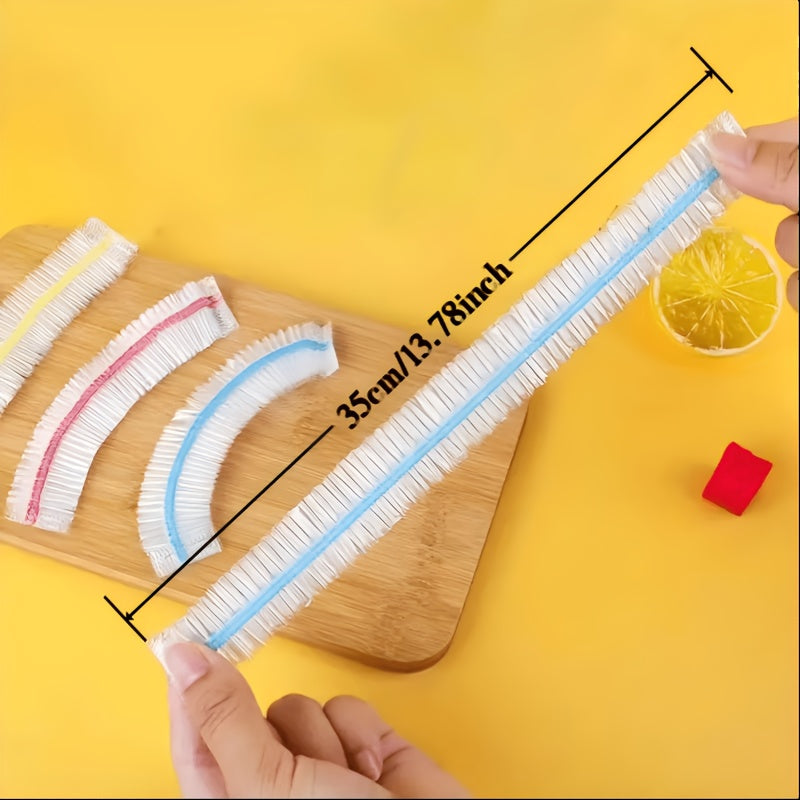 Pack of clear disposable elastic food covers for bowls and plates