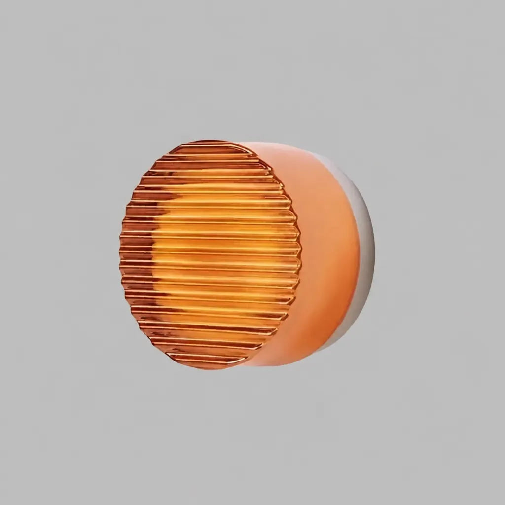 Luminel - Dimmable Flush Mount Round Ceiling Light - Copper Orange
