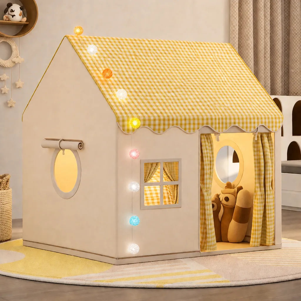 Lumico - Kids Indoor Playhouse Tent with Lights - Yellow