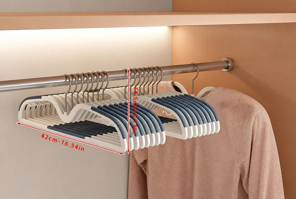 Slimvora - Space-Saving Anti-Slip Coat Hangers Set - Blue