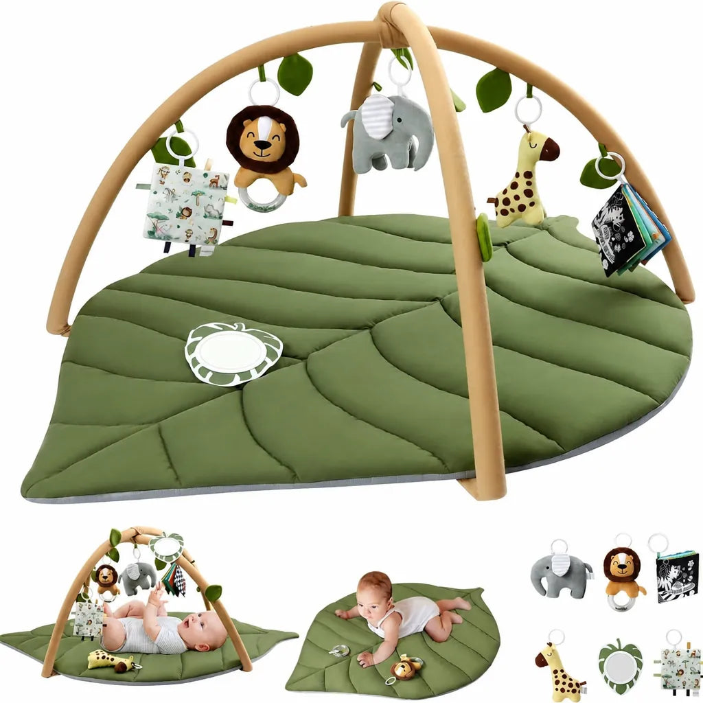 Safaryl - Leaf Shape Baby Activity Play Gym Mat - Green