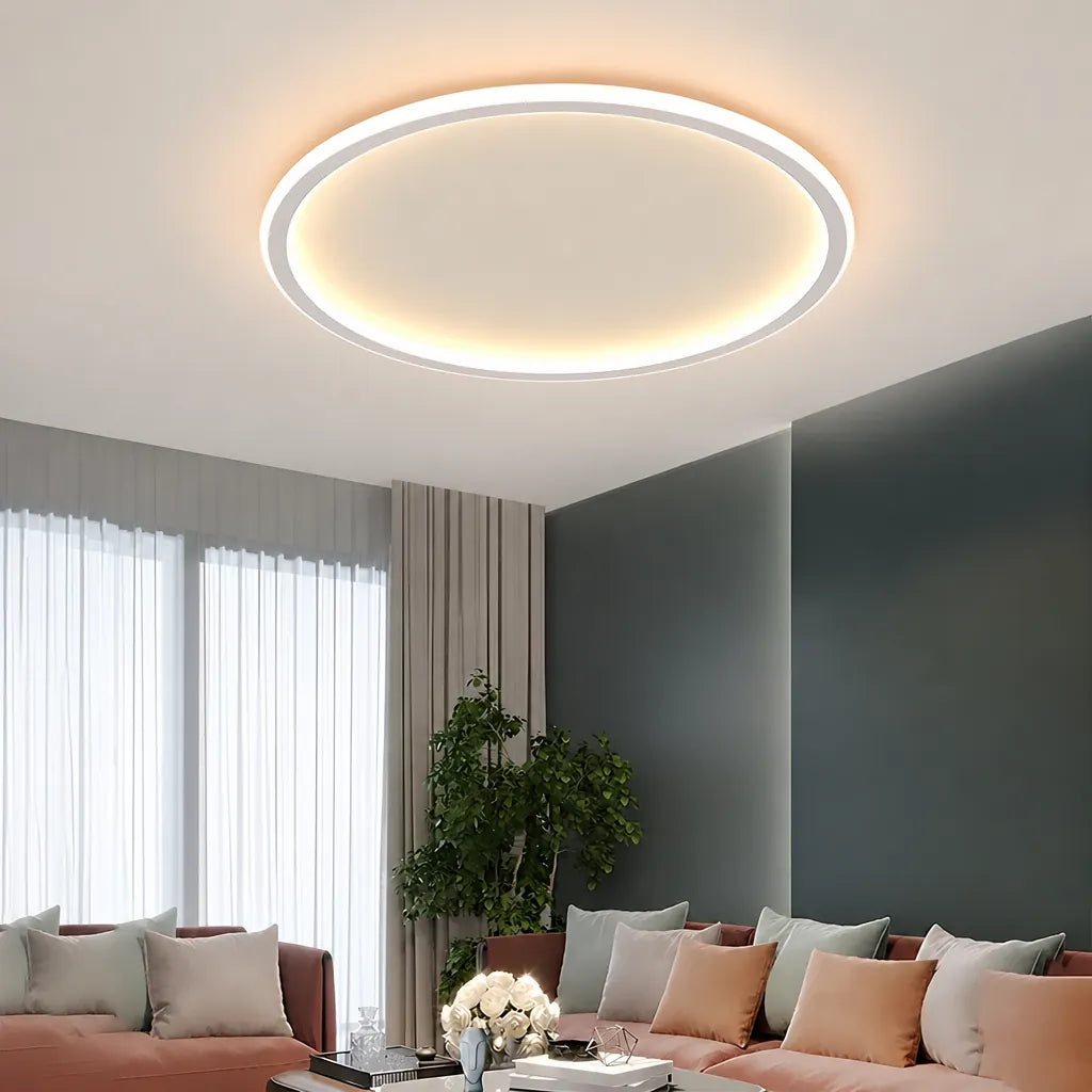 Rinova - Round Halo Flush LED Ceiling Light - White
