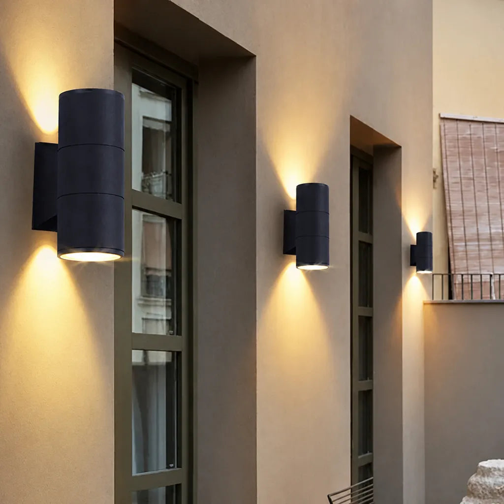 Vexolar - Up Down Outdoor Wall Light Cylindrical - Black