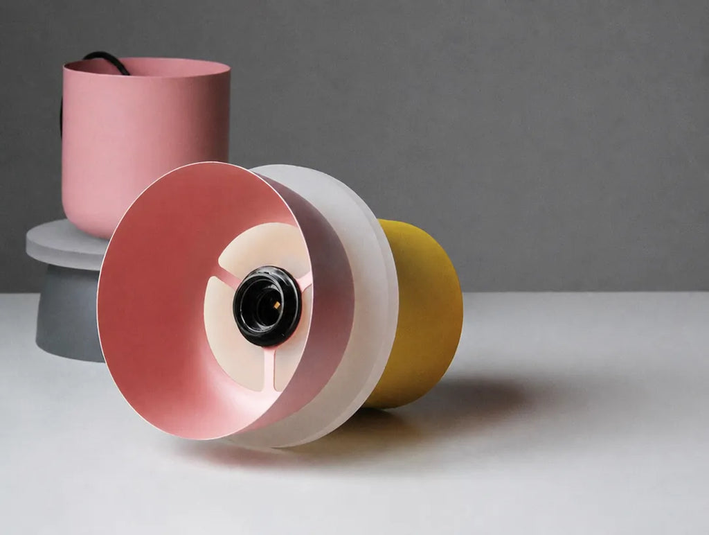 Stackova - Layered Colourful Pendant Ceiling Light Fixture - Small Pink & Blue