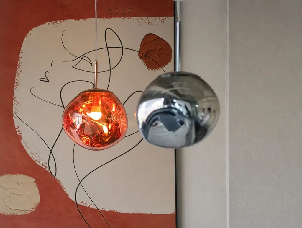 Lavorra - Irregular Molten Glass-Style Pendant Ceiling Light - Yellow