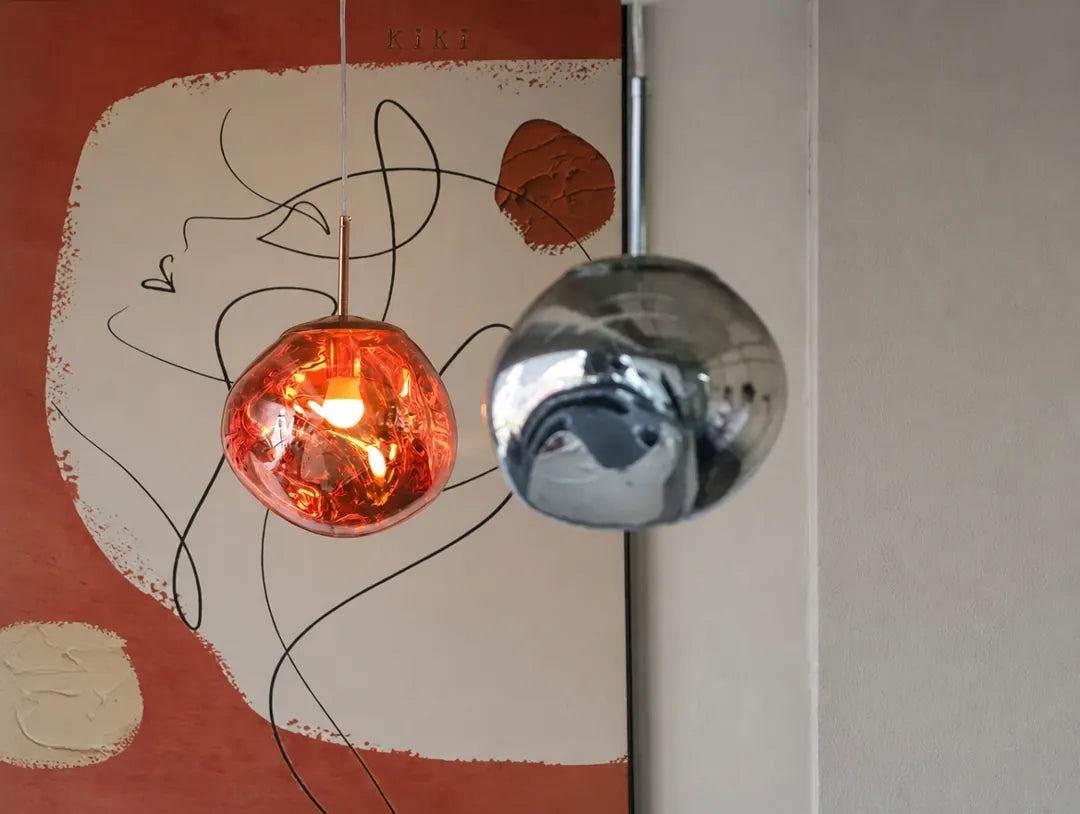Lavorra - Irregular Molten Glass-Style Pendant Ceiling Light - Yellow