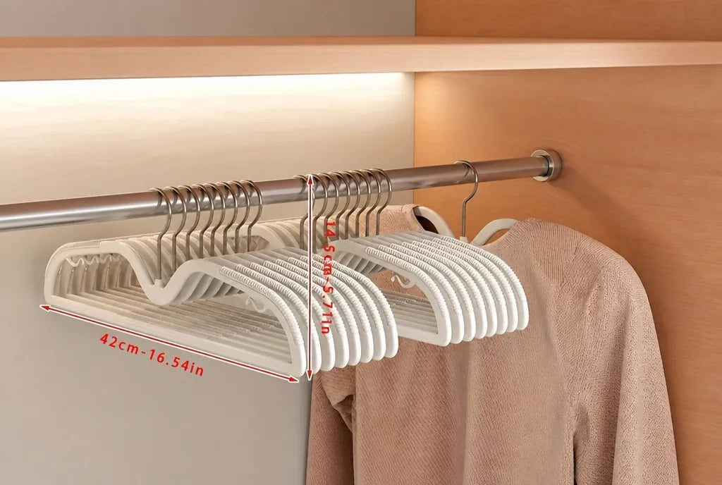 Slimvora - Space-Saving Anti-Slip Coat Hangers Set - White