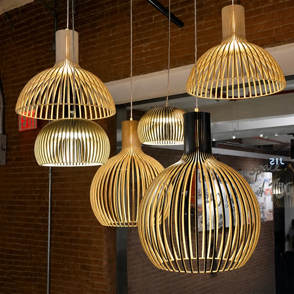 Oravio - Slatted Orb Pendant Ceiling Light Fixture