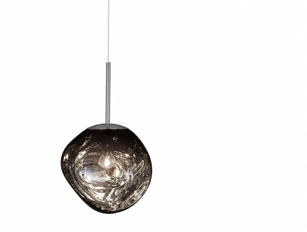 Lavorra - Irregular Molten Glass-Style Pendant Ceiling Light - Warm Taupe
