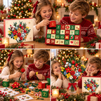 Colourful flower bouquet advent calendar with 24 numbered compartments