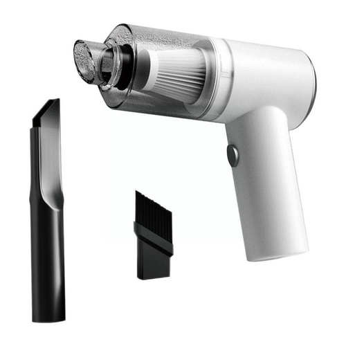 Cordless handheld vacuum cleaner with crevice and brush attachments