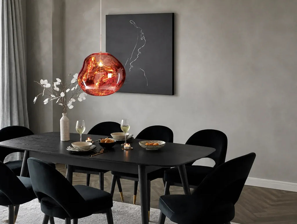 Lavorra - Irregular Molten Glass-Style Pendant Ceiling Light - Yellow