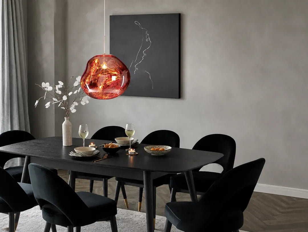 Lavorra - Irregular Molten Glass-Style Pendant Ceiling Light - Yellow