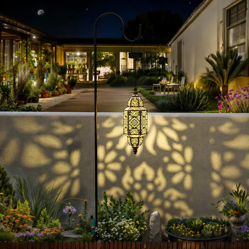 Solaris - Moroccan Solar Hanging Garden Lantern - Purple
