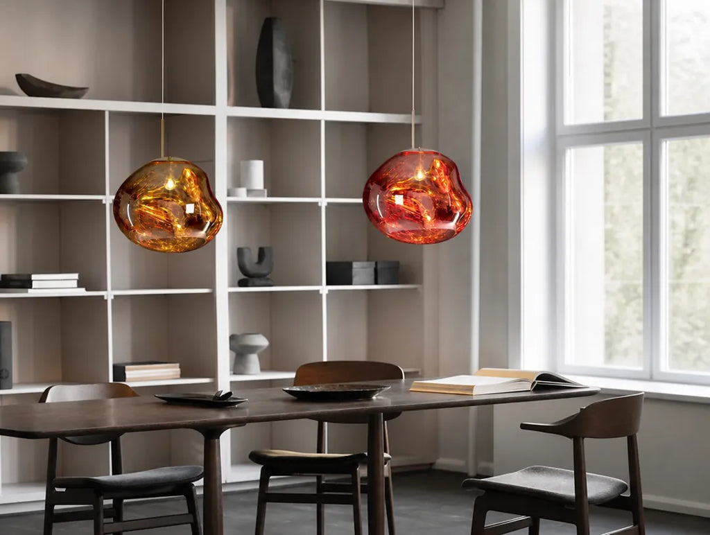 Lavorra - Irregular Molten Glass-Style Pendant Ceiling Light - Yellow