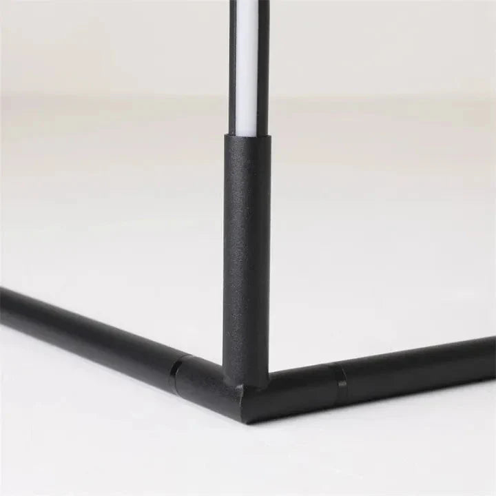Slim dimmable LED floor lamp with vertical light bar and freestanding base