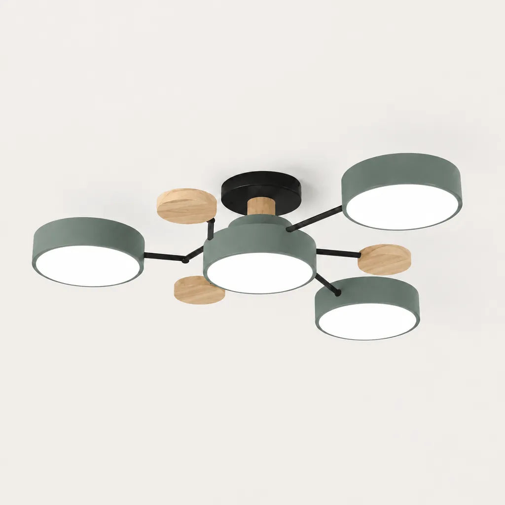 Lumivex - Multi-Head Round LED Ceiling Light Fixture - Green
