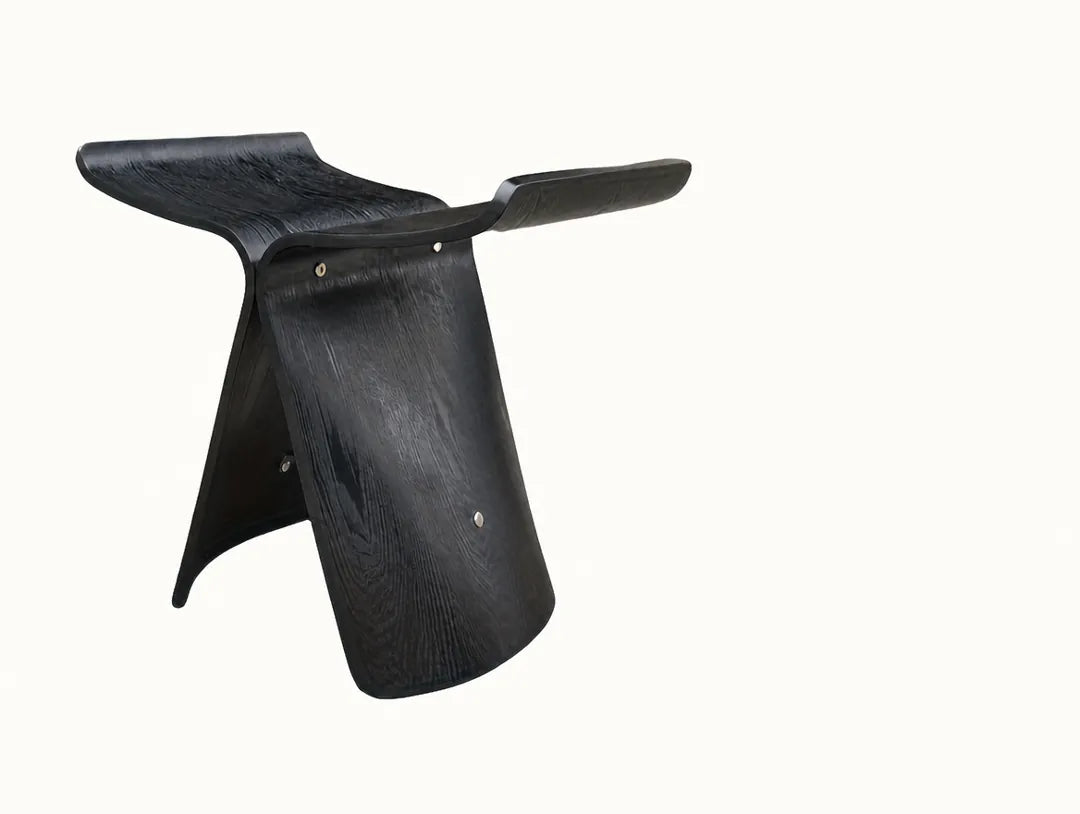Flutara - Butterfly Stool Compact Bentwood Design - Black