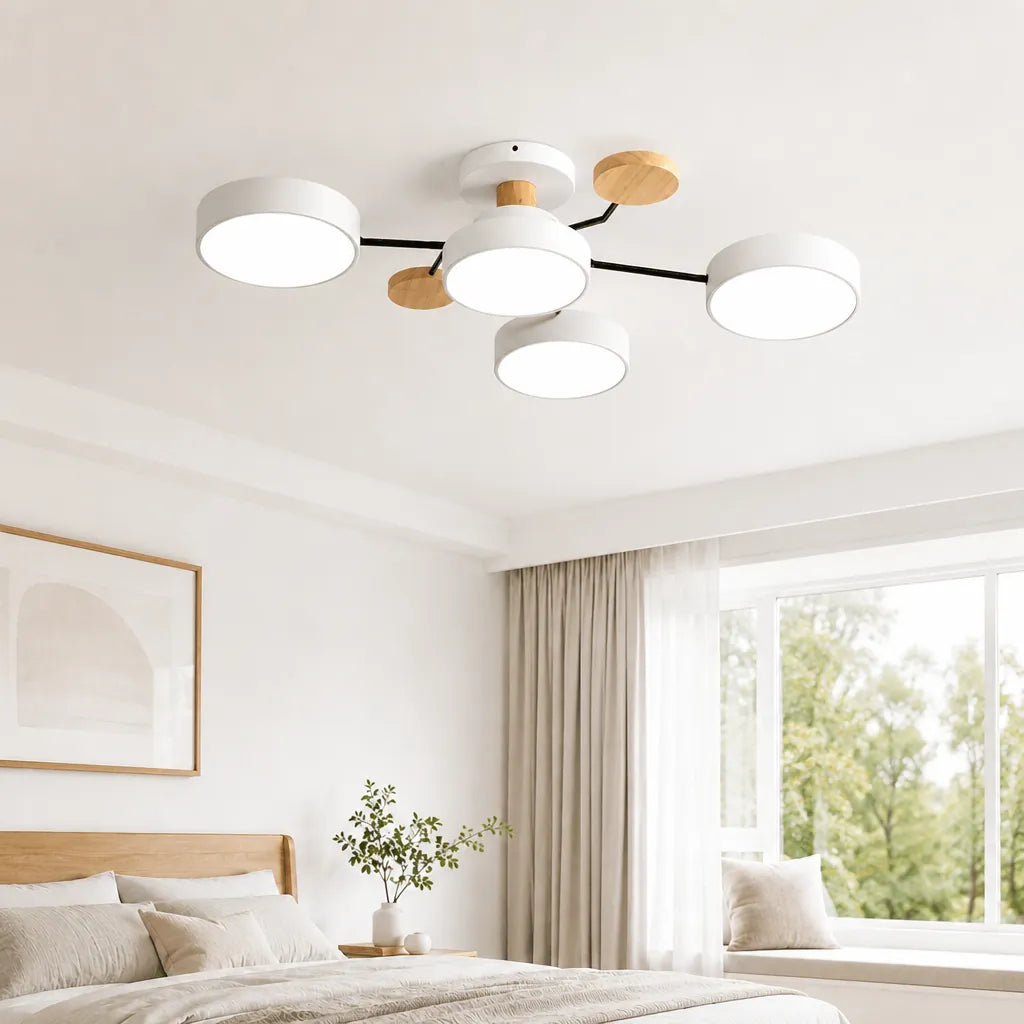 Lumivex - Multi-Head Round LED Ceiling Light Fixture - White