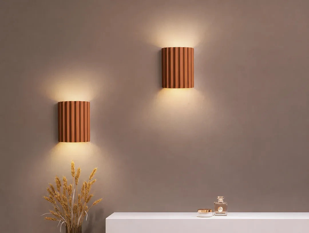 Ridova - Fluted Up-Down Indoor Wall Light - Black