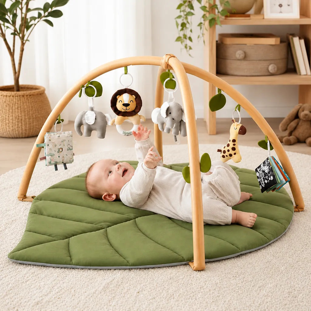 Safaryl - Leaf Shape Baby Activity Play Gym Mat - Green