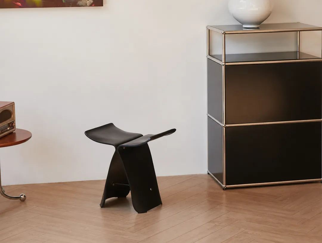 Flutara - Butterfly Stool Compact Bentwood Design - Black